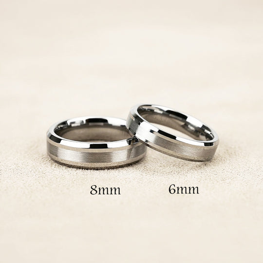 Serenity | Tungsten Couple Rings | Silver Wedding Bands - Ring | Singapore Jewellery, Wedding Rings &amp; Gifts | Same Day Delivery | Tiara.com.sg