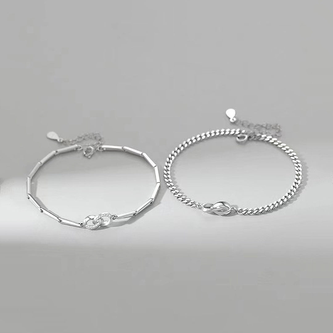 Silver Bond Couple Bracelets - Same Day Couple | Singapore Jewellery, Wedding Rings &amp; Gifts | Same Day Delivery | Tiara.com.sg