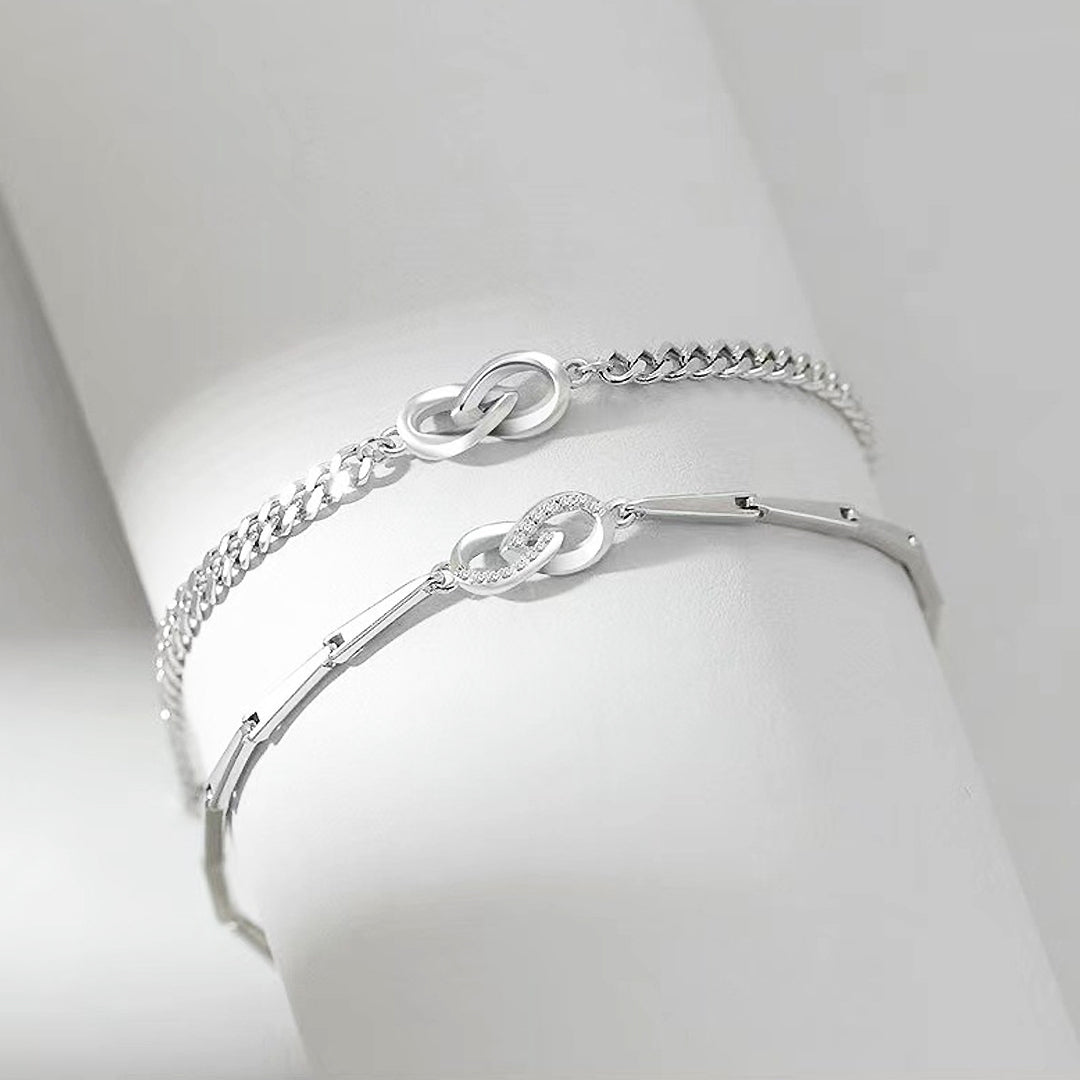Silver Bond Couple Bracelets - Same Day Couple | Singapore Jewellery, Wedding Rings & Gifts | Same Day Delivery | Tiara.com.sg