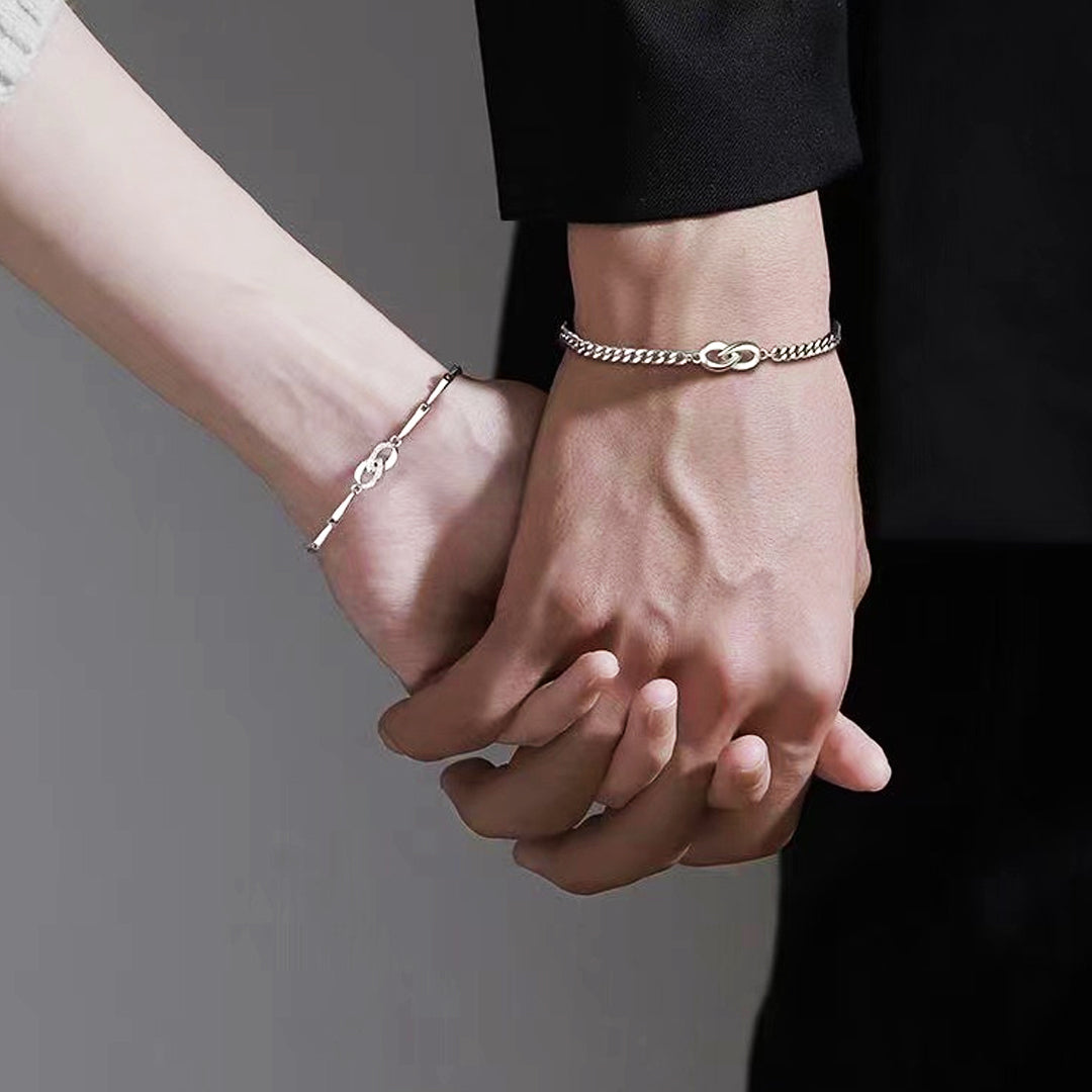 Silver Bond Couple Bracelets - Same Day Couple | Singapore Jewellery, Wedding Rings &amp; Gifts | Same Day Delivery | Tiara.com.sg