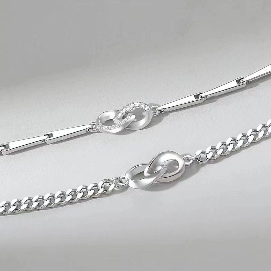 Silver Bond Couple Bracelets - Same Day Couple | Singapore Jewellery, Wedding Rings &amp; Gifts | Same Day Delivery | Tiara.com.sg