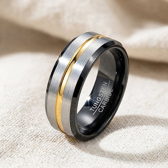 Silver Shadow Tungsten Carbide Ring — Clearance Sale Size 11 Only - Ring | Singapore Jewellery, Wedding Rings &amp; Gifts | Same Day Delivery | Tiara.com.sg