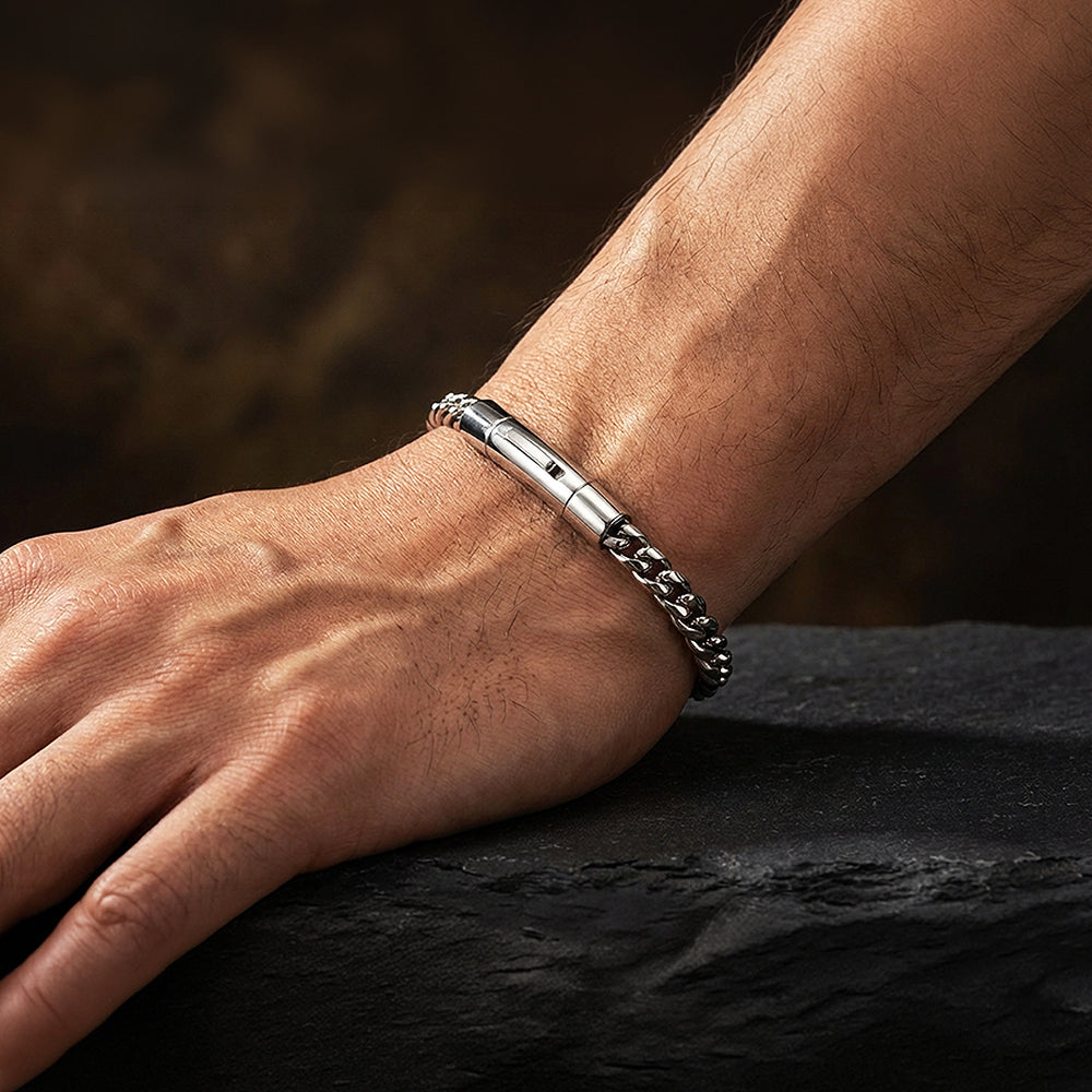Apex Titan | Premium Titanium Steel Box Chain Bracelet in High-Polished Silver - Bracelets | Singapore Jewellery, Wedding Rings & Gifts | Same Day Delivery | Tiara.com.sg