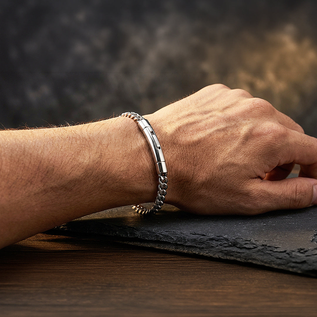 Apex Titan | Premium Titanium Steel Box Chain Bracelet in High-Polished Silver - Bracelets | Singapore Jewellery, Wedding Rings & Gifts | Same Day Delivery | Tiara.com.sg