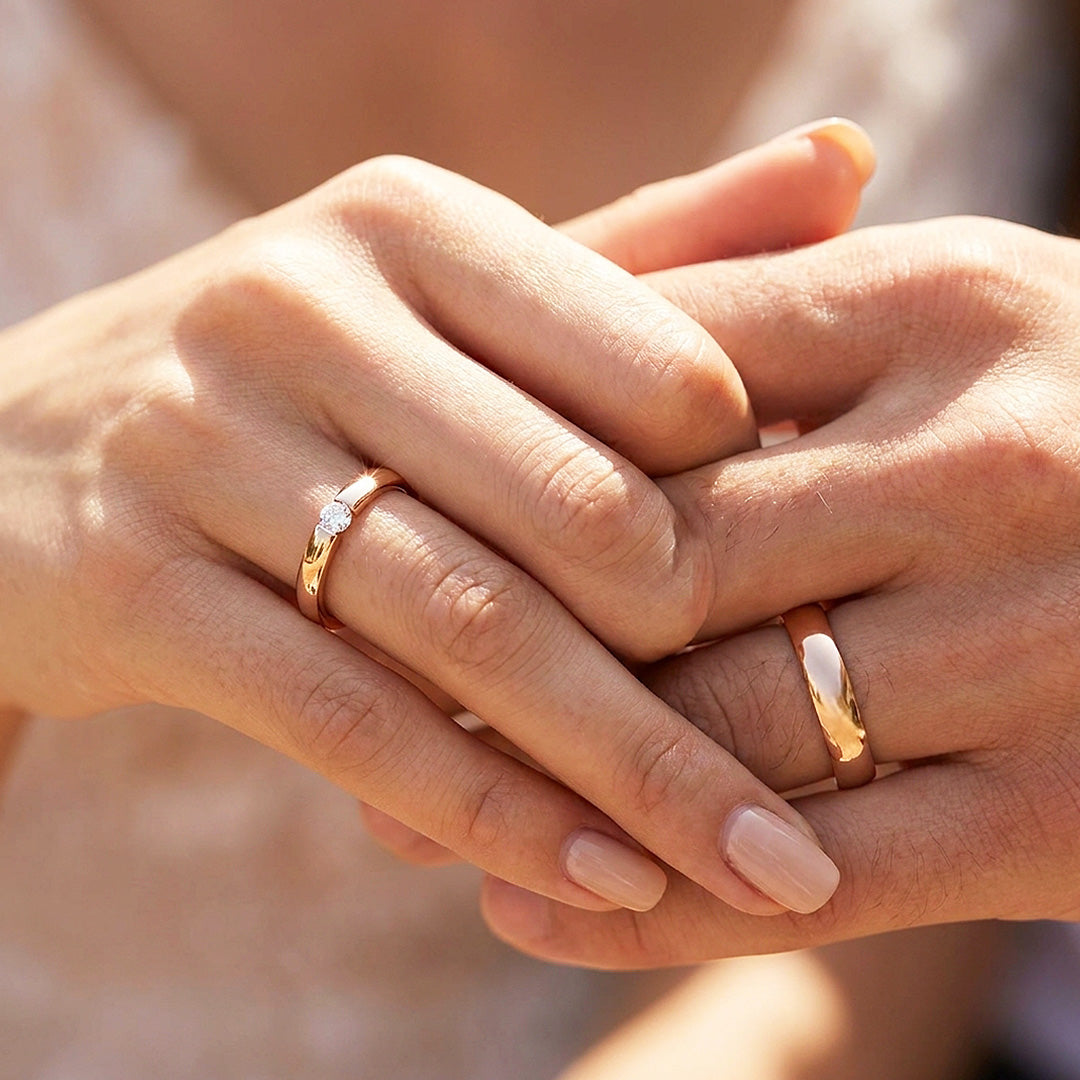 Sugar | High-Polished Classic Dome Solitaire Wedding Band