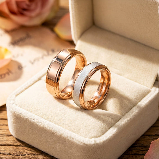 Sync | Matte and Polished Tiered Wedding Band