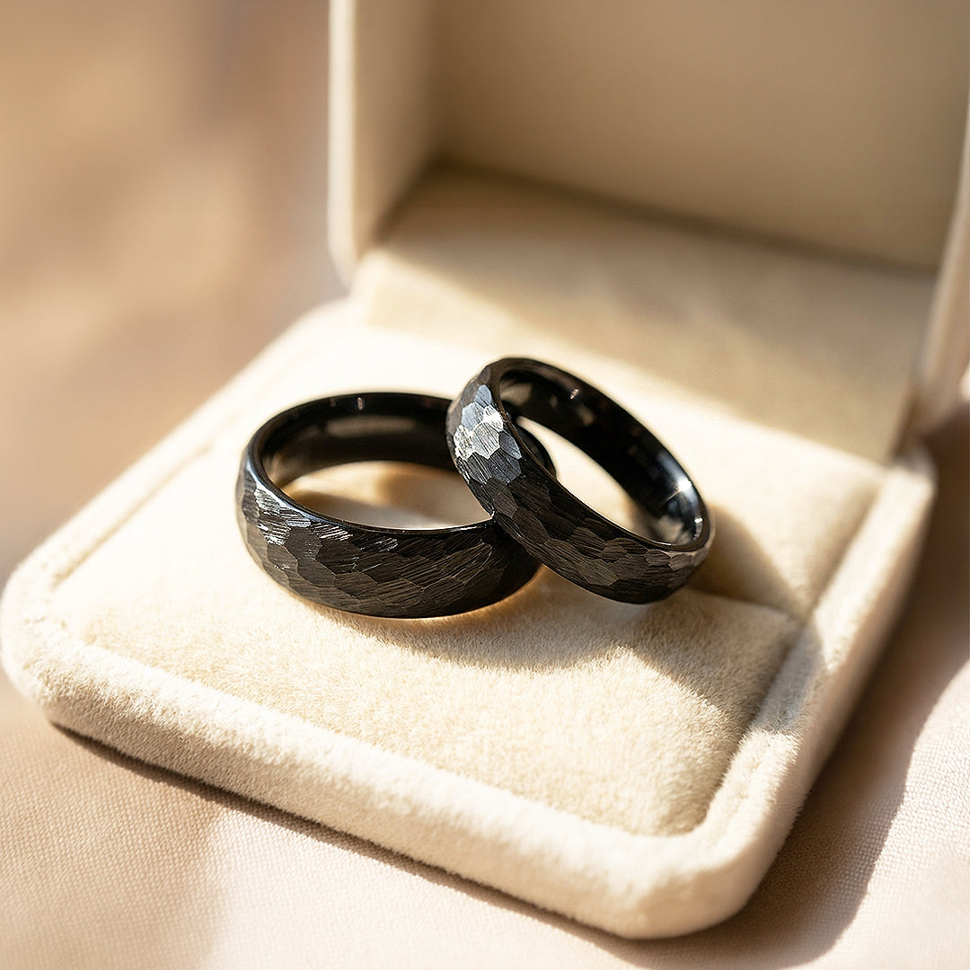 Tower | Tungsten Couple Rings | Black Wedding Bands - Ring | Singapore Jewellery, Wedding Rings & Gifts | Same Day Delivery | Tiara.com.sg
