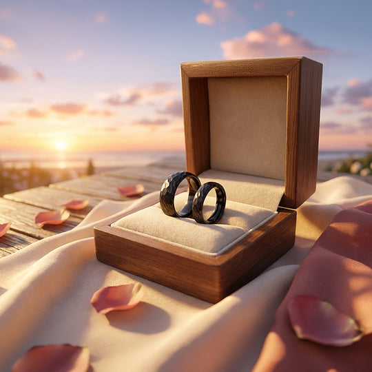 Tower | Tungsten Couple Rings | Black Wedding Bands - Ring | Singapore Jewellery, Wedding Rings &amp; Gifts | Same Day Delivery | Tiara.com.sg