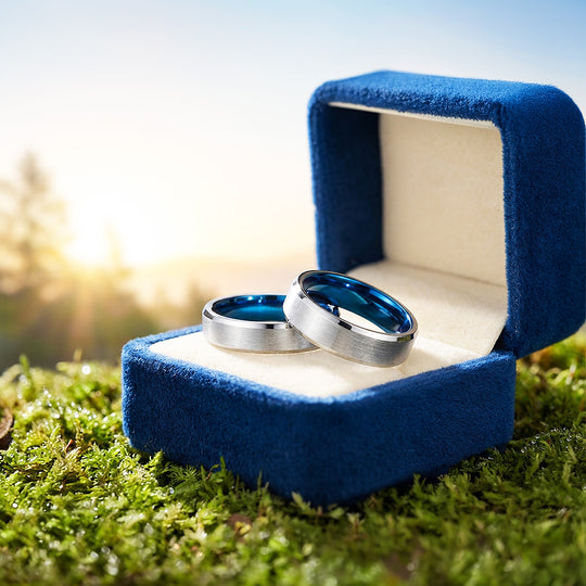 Vault | Tungsten Couple Rings | Silver Wedding Bands - Ring | Singapore Jewellery, Wedding Rings &amp; Gifts | Same Day Delivery | Tiara.com.sg