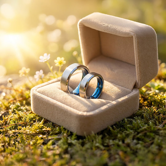 Vault | Tungsten Couple Rings | Silver Wedding Bands - Ring | Singapore Jewellery, Wedding Rings &amp; Gifts | Same Day Delivery | Tiara.com.sg