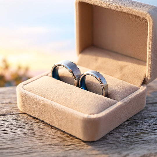 Vault | Tungsten Couple Rings | Silver Wedding Bands - Ring | Singapore Jewellery, Wedding Rings &amp; Gifts | Same Day Delivery | Tiara.com.sg