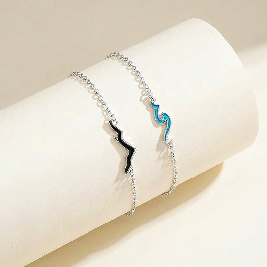 Waves and Peaks | Couple Bracelets
