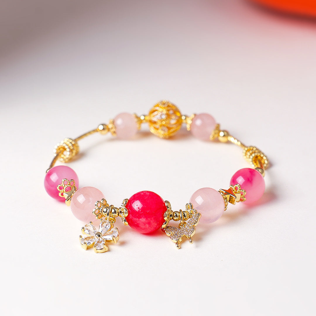 Uruguay Amethyst &amp; Rose Quartz Celestial Bloom Natural Crystal Bracelet | C248 - Crystal Bracelet | Singapore Jewellery, Wedding Rings &amp; Gifts | Same Day Delivery | Tiara.com.sg