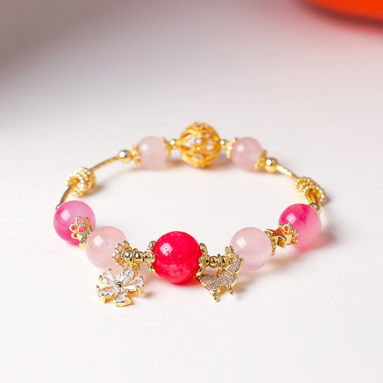 Uruguay Amethyst &amp; Rose Quartz Celestial Bloom Natural Crystal Bracelet | C248 - Crystal Bracelet | Singapore Jewellery, Wedding Rings &amp; Gifts | Same Day Delivery | Tiara.com.sg
