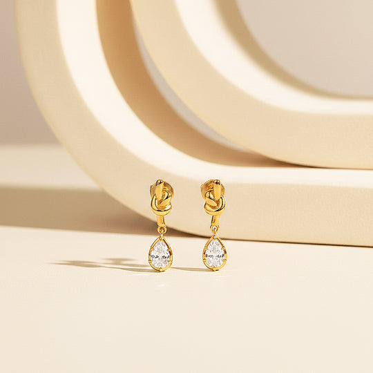 Teardrop Drop Earrings | Gold | Luxe3665 - Luxe Earrings | Singapore Jewellery, Wedding Rings &amp; Gifts | Same Day Delivery | Tiara.com.sg