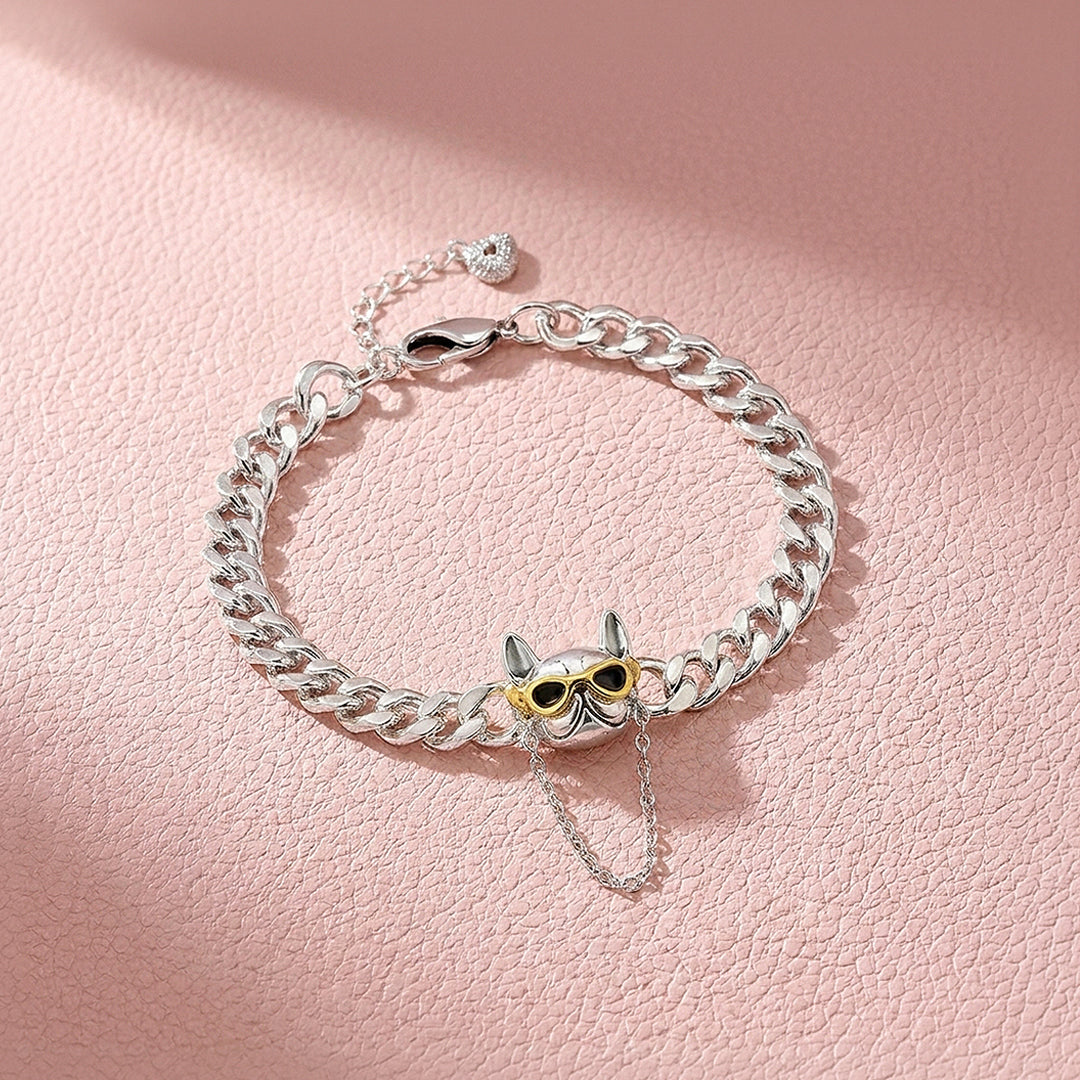 French Bulldog Curb Chain Bracelet | Luxe6590