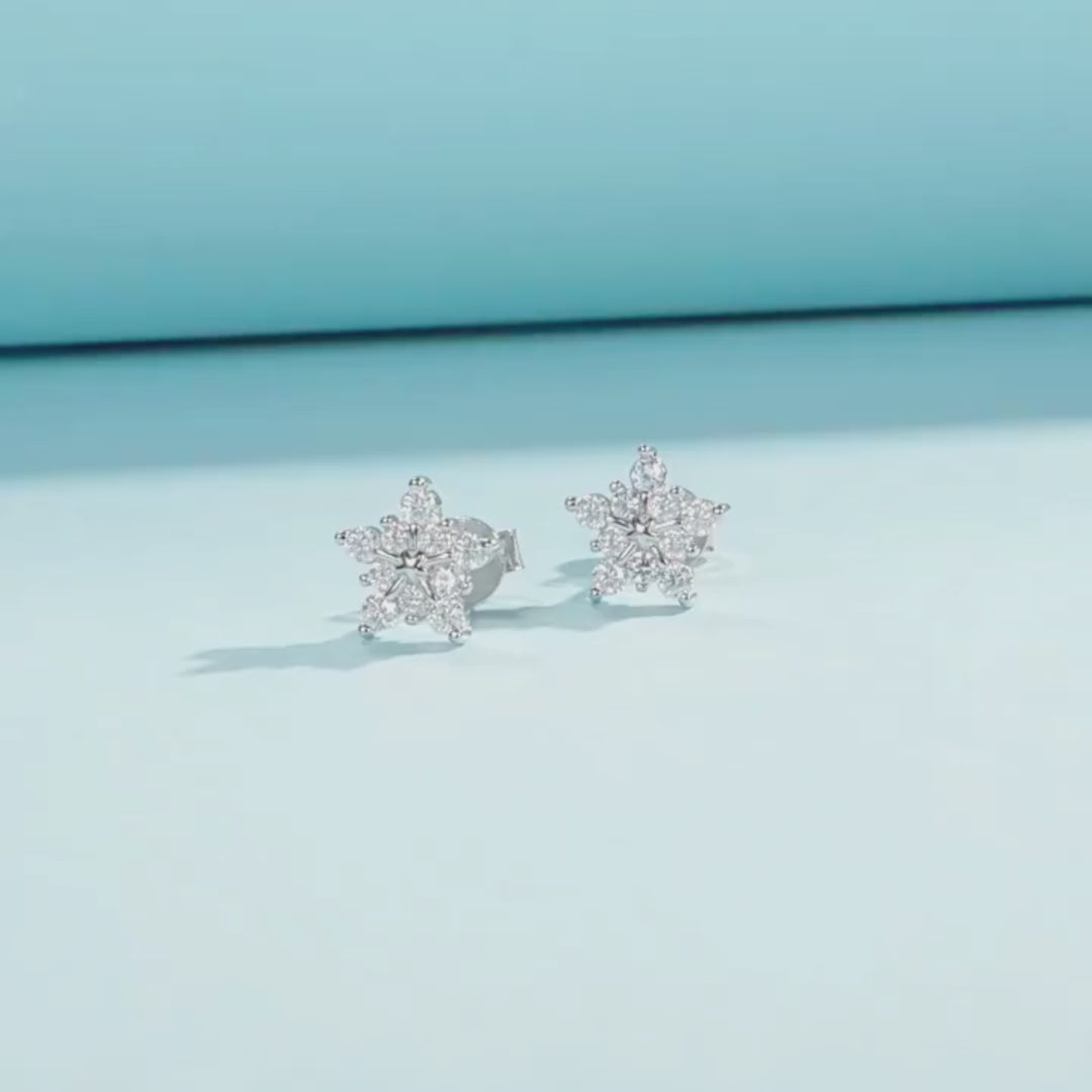 Celestial Starburst Stud Earrings | Moissanite | 925 Sterling Silver | Prm8107