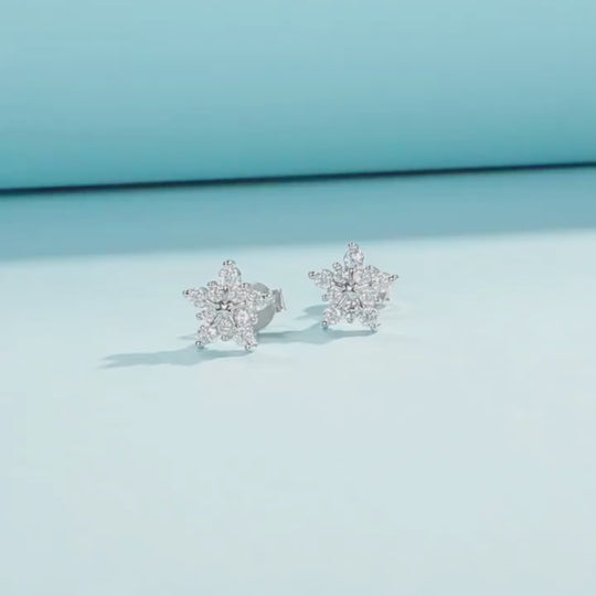 Celestial Starburst Stud Earrings | Moissanite | 925 Sterling Silver | Prm8107
