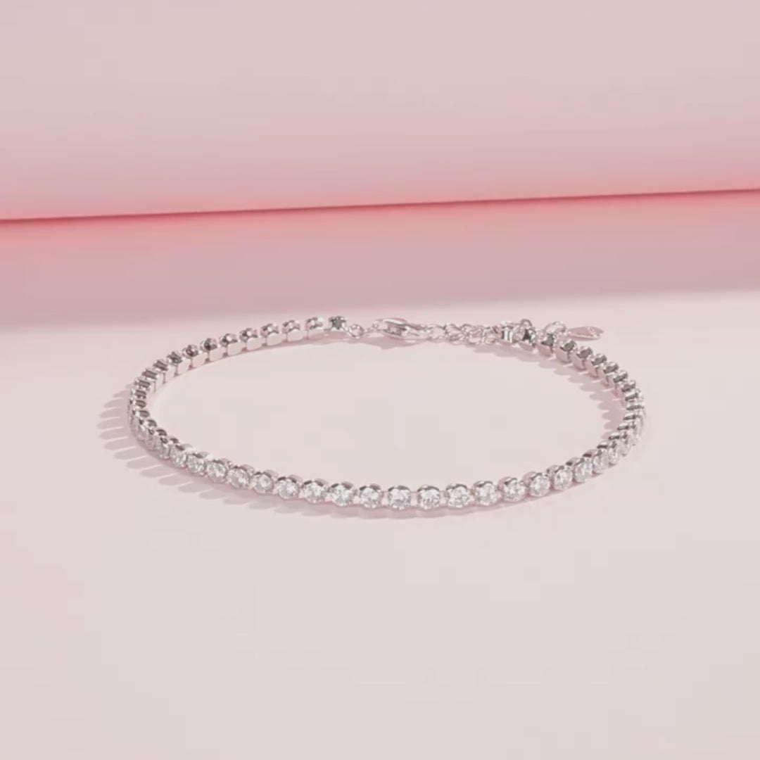 Classic Round Tennis Bracelet | Diamond Simulant | Prm9101