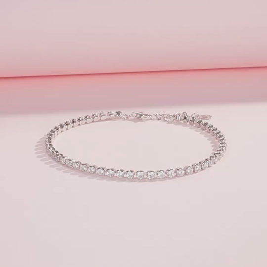Classic Round Tennis Bracelet | Diamond Simulant | Prm9101