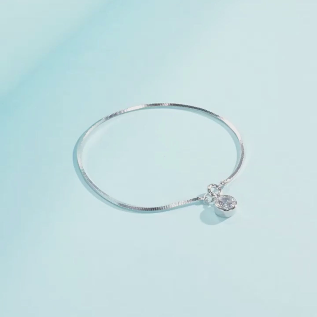 Bezel Snake Chain Solitaire Bracelet | Diamond Simulant | Prm9119