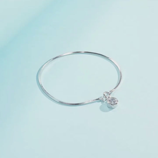 Bezel Snake Chain Solitaire Bracelet | Diamond Simulant | Prm9119
