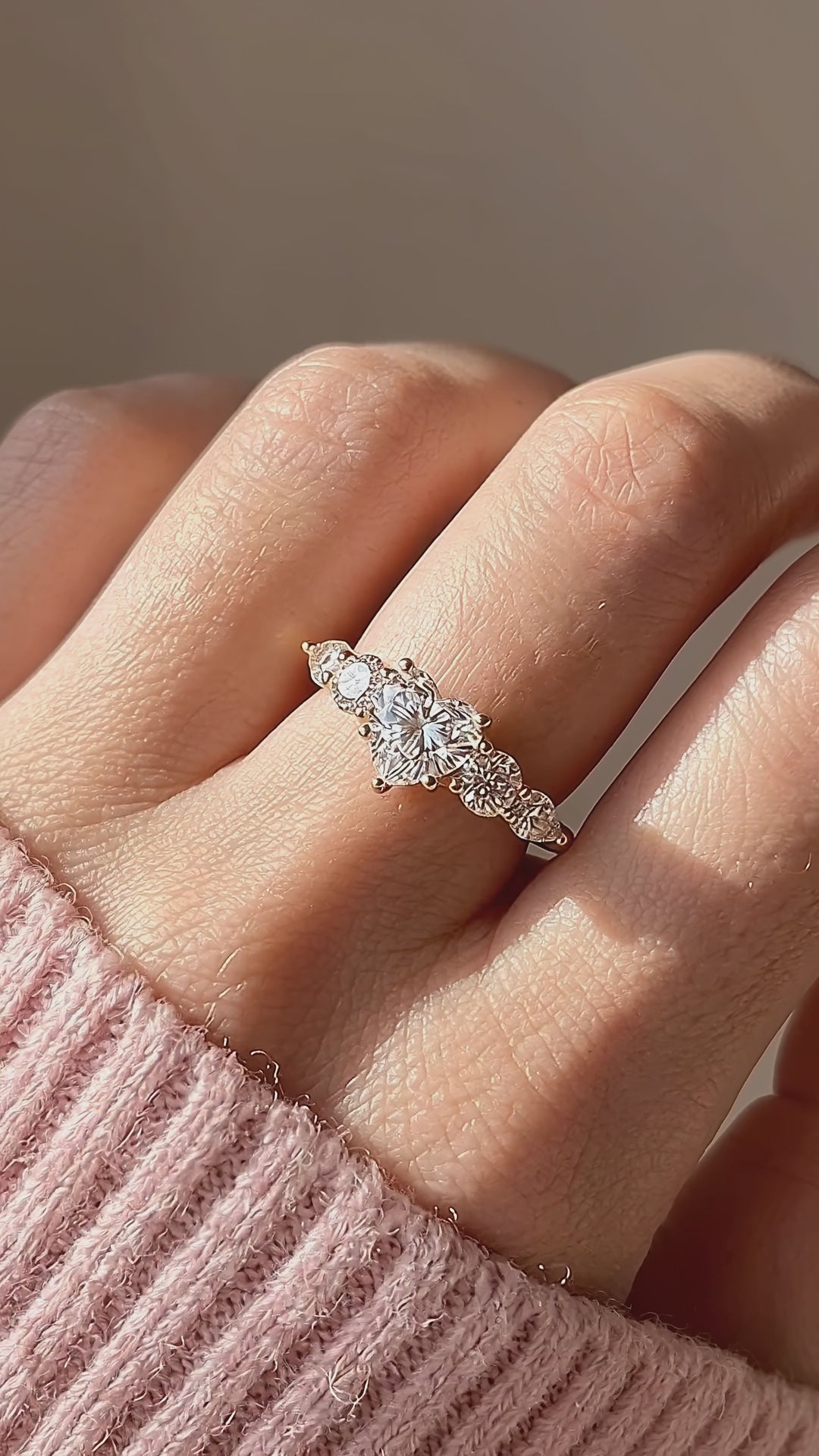 Five-Stone Heart Moissanite Ring | 925 Sterling Silver | PRM7223