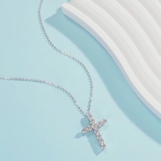 Classic Cross Moissanite Pendant Necklace | Prm2002