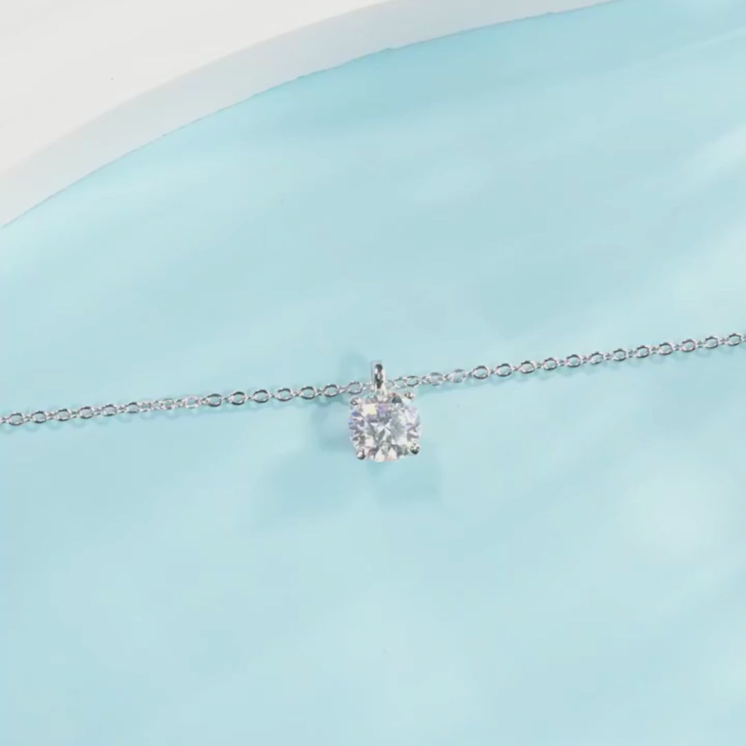 Round Brilliant Moissanite Solitaire Pendant Necklace | PRM2010