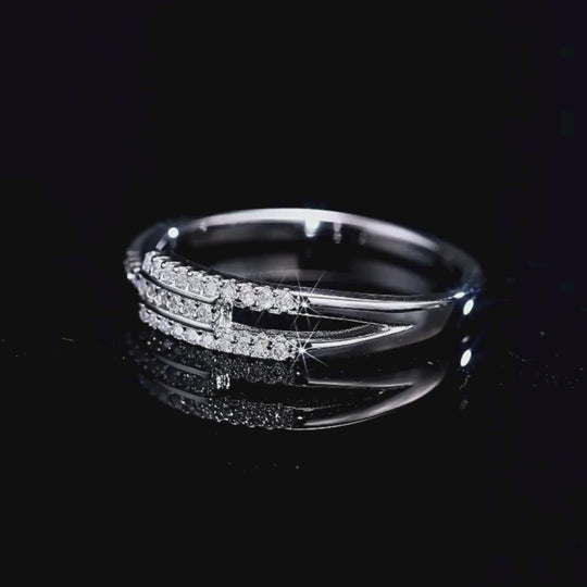 Triple Row Intertwined Band | Moissanite | 925 Sterling Silver | Prm7167