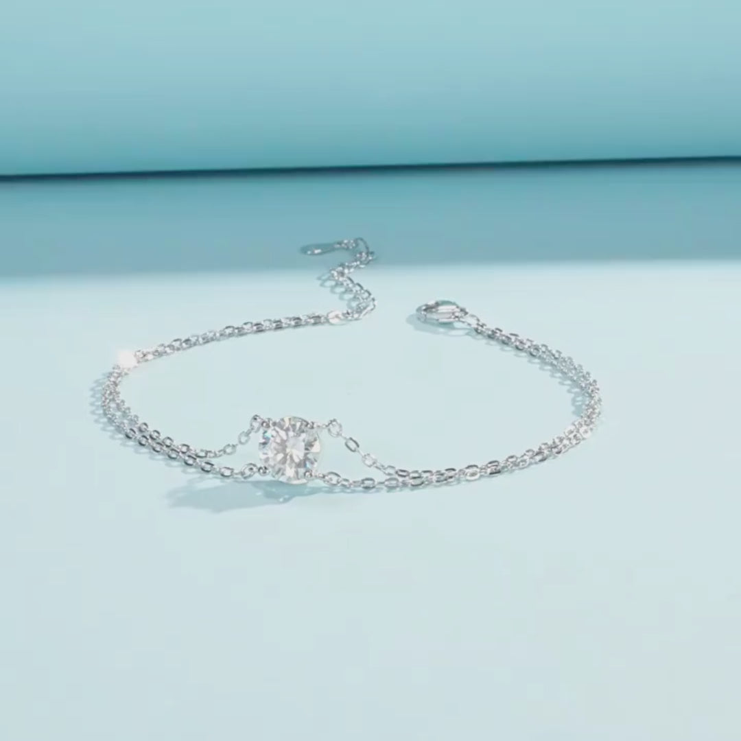 Moissanite Double-Strand Solitaire Bracelet | Prm9116
