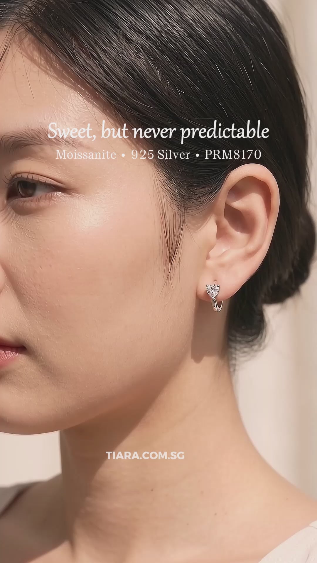 Heart Moissanite Hoop Earrings | 925 Sterling Silver | PRM8170