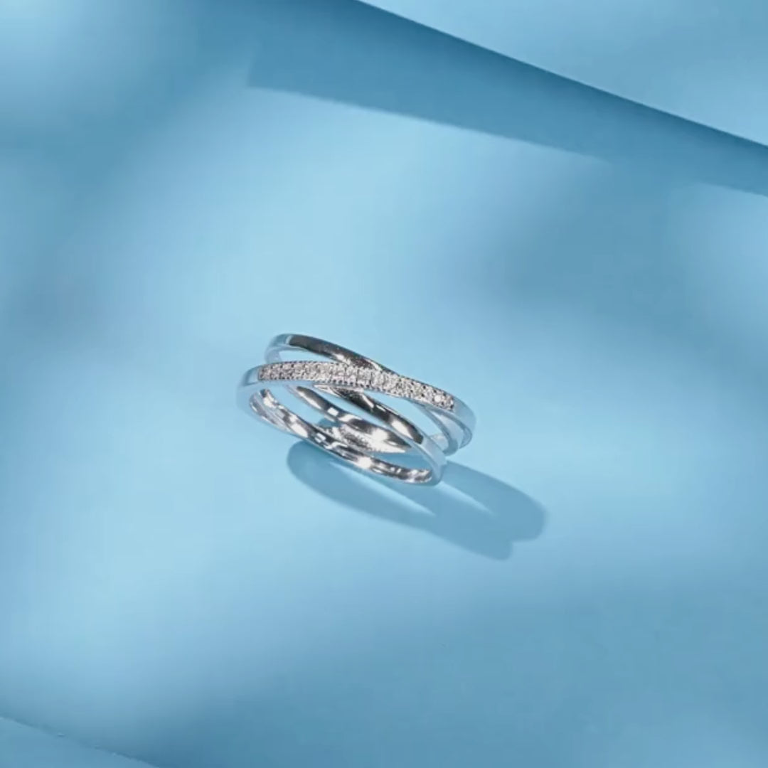Triple Interlocking Cross Band | 925 Sterling Silver | Prm7106