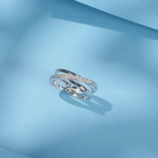 Triple Interlocking Cross Band | 925 Sterling Silver | Prm7106