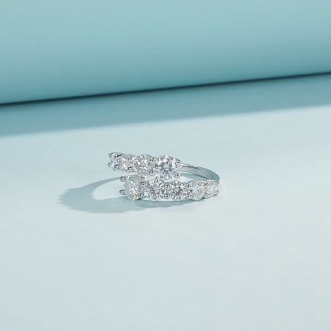 Multi-Stone Cluster Wave Ring | 925 Sterling Silver | PRM7120