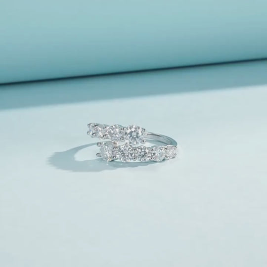 Multi-Stone Cluster Wave Ring | 925 Sterling Silver | PRM7120