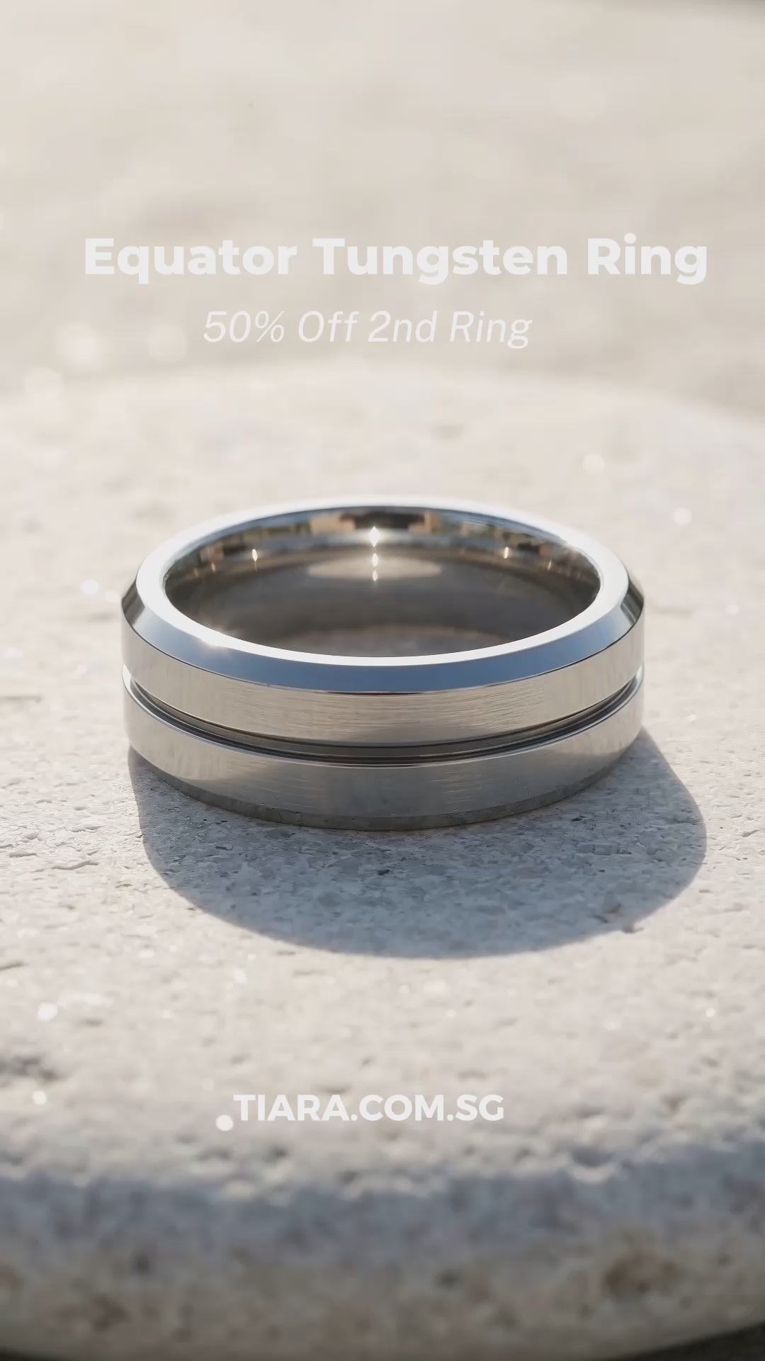 Equator Brushed Black Groove Tungsten Carbide Ring | Men&