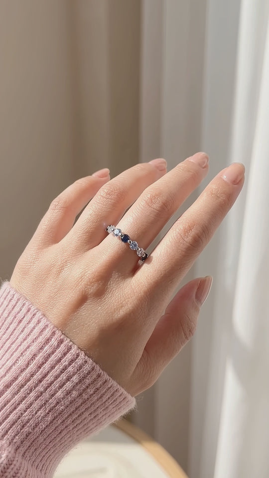 Blue Ombré Eternity Band | Diamond Simulant | 925 Sterling Silver | PRM5028