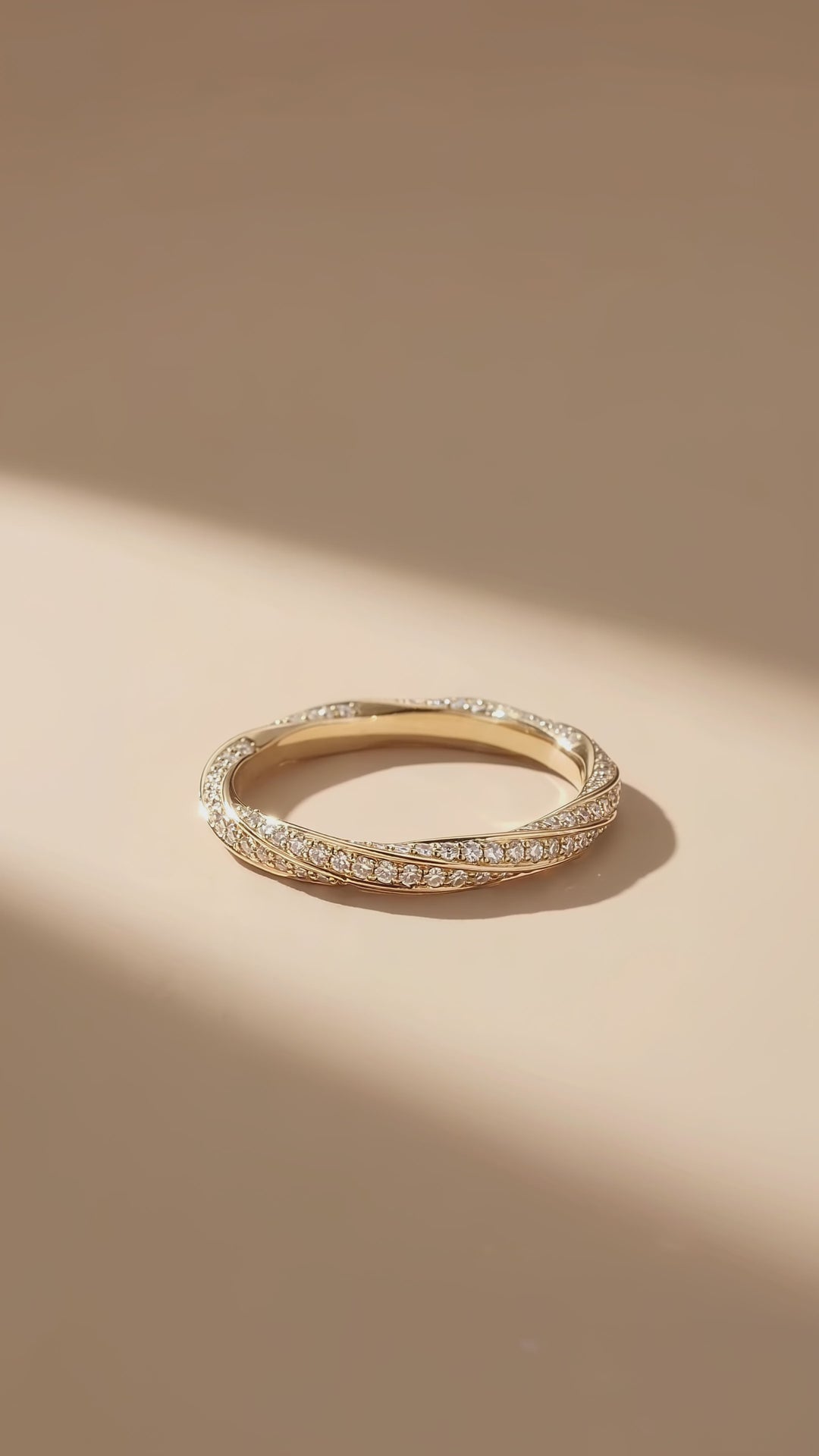 Twisted Moissanite Pavé Eternity Band Ring | 925 Sterling Silver | PRM5050