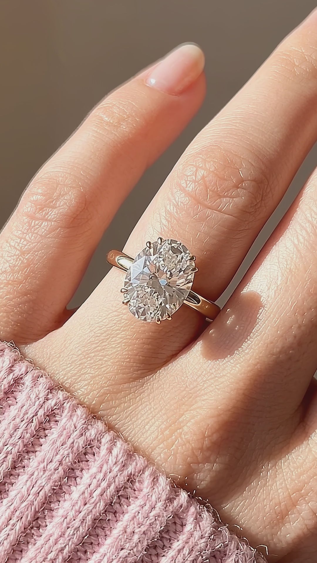 6 Carat Oval Moissanite Solitaire Ring | 925 Sterling Silver | PRM7234