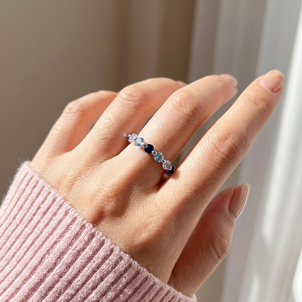 Blue Ombré Eternity Band | Diamond Simulant | 925 Sterling Silver | PRM5028