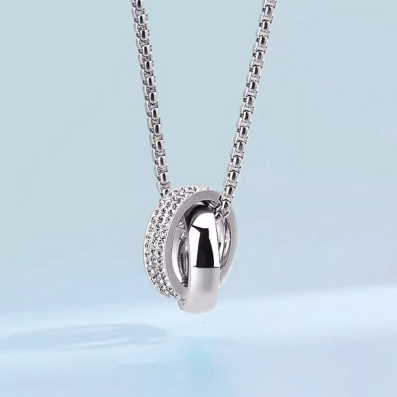 MN1014: The Titanium Steel Interlock Necklace - Necklace | Singapore Jewellery, Wedding Rings & Gifts | Same Day Delivery | Tiara.com.sg