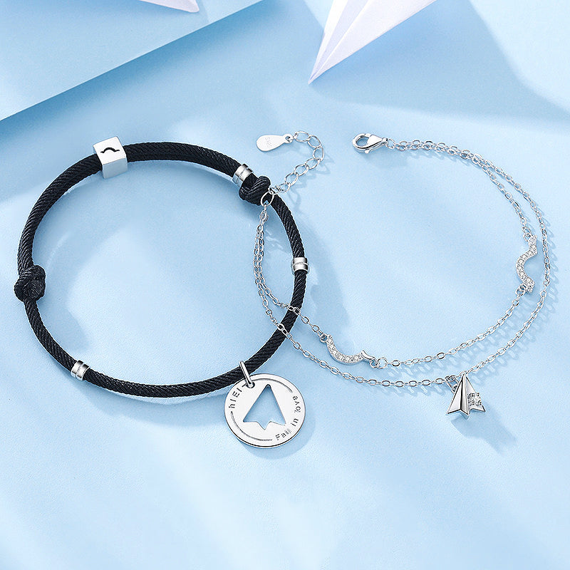 Paper Plane Couple Bracelets Bracelet - Tiara.com.sg Singapore Jewelry Shop
